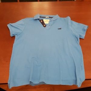 Blue Hollister stretch polo
